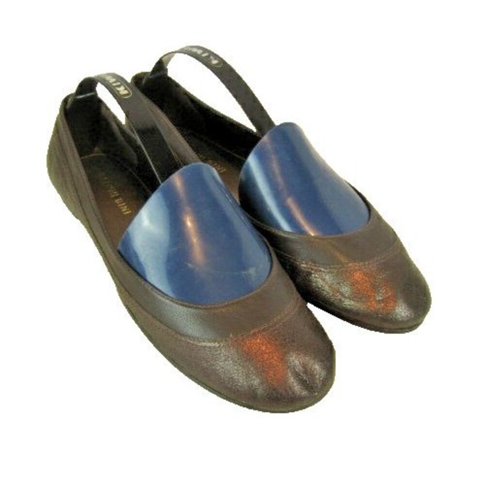 Womens Gianni Bini Brown Leather Skimmer Slip Ons Casual Shoes sz 6M